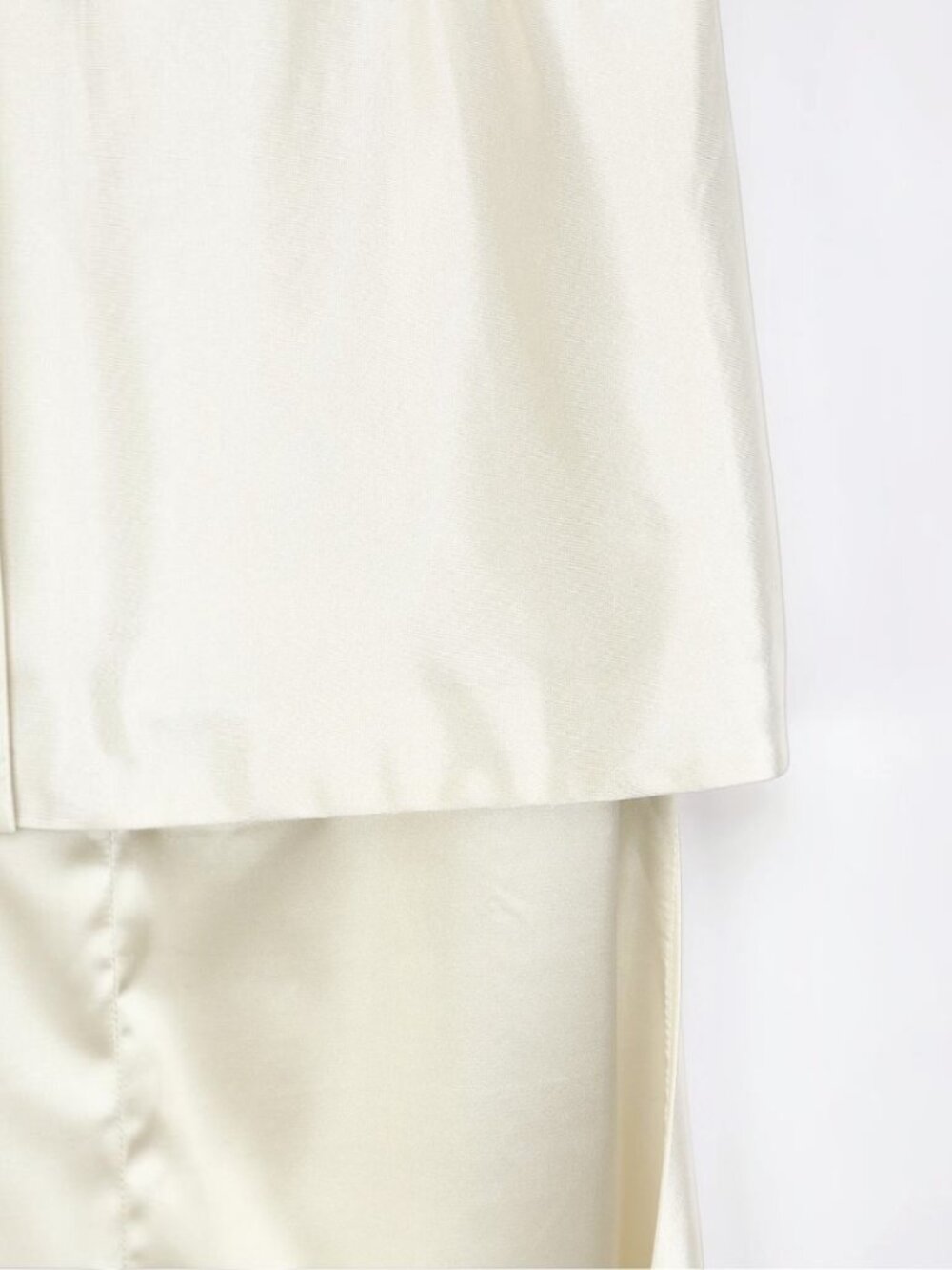 NWT Lulus Caught My Eye Cream Satin Two-Piece High-Low Dress (size S) - Picture 11 of 12